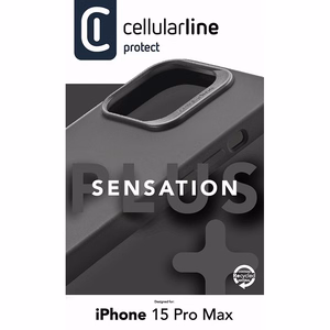 Cellularline Sensation Plus vāciņš ierīcei iPhone 15 Pro Max, ar “Microban” pretmikrobu pārklājumu, melns