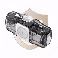 Wozinsky WF16-YCS 5000mAh 15W USB-C mini portatīvais lādētājs ar iebūvētu USB-C kabeli un Apple Watch lādētāju - balta