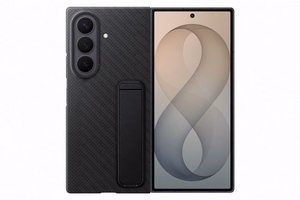 XF976SBE karbona maciņš ar statīvu Samsung Galaxy Fold 8 Ultra, melns