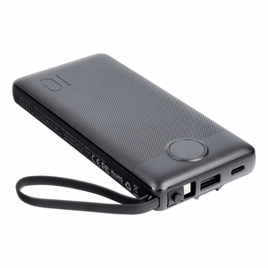 VEGER portatīvais lādētājs 10000 mAh ar iebūvētiem kabeļiem Micro USB / Type C / Lightning C10 (W1116) melna