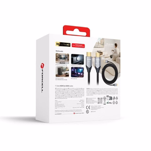 Kabelis HDMI 2.1 Forcell Cafule 8K 60Hz / 4K 120Hz - Ultra High Speed, HDR, eARC, VRR, 48Gbps 1 m melns