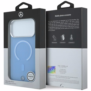 Mercedes Double Layer Iconic Logo vāciņš modelim iPhone 18 Pro Max / 17 Pro Max, saderīgs ar MagSafe – zils