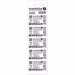 Litija baterijas everActive CR2032 - blisteris 5 gab.