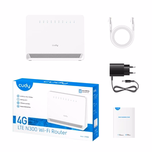CUDY LT400E_EU bezvadu maršrutētājs Wi-Fi 300 Mbps 2.4 GHz 4G LTE SIM