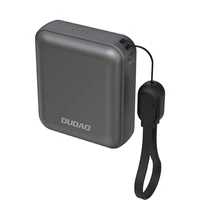 Dudao K22+ Īpaši kompakts portatīvais lādētājs 10000mAh 22.5W USB-C ar piekariņu/kabeli - pelēka