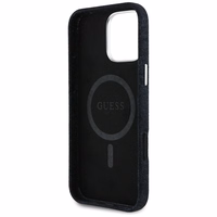 Guess Džinsa trijstūra logotips MagSafe viedtālruņa apvalks iPhone 16 Pro - melns