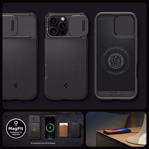 Spigen Optik Armor Mag viedtālruņa apvalks ar MagSafe iPhone 16 Pro Max - melns
