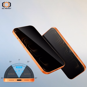Tel Protect Dust-Free Easy Fit Privacy Full Glue 6D rūdīts stikls priekš Iphone 15 melns