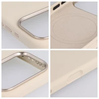 Maciņš priekš iPhone 16 Forcell F-Protect Frame Premium saderīgs ar Magsafe antīki balts