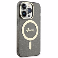 Guess GUHMP14LHCMCGK iPhone 14 Pro 6.1" melns/melns cietais apvalks Spīdumi Zelts MagSafe