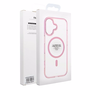 Case for Samsung A57 Frame Clear Hybrid Mag Cover compatible with MagSafe powder pink