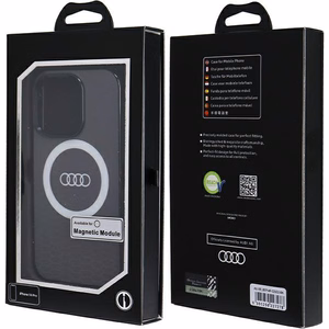 Audi IML Big Logo Magnētiskais apvalks iPhone 14 Pro - melns