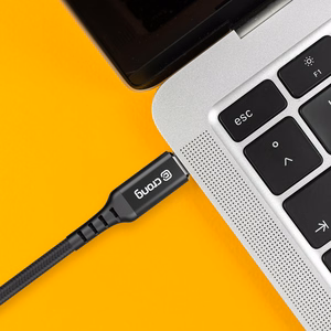 Crong Armor Link USB-A–USB-C kabelis, 25 cm, 60 W PD, 3 A, melns