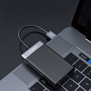 Orico CL4D-A3 atmiņas karšu lasītājs USB-A 3.0, SD/microSD/CF/MS, 5 Gbps – melns ar sudraba krāsu