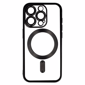 Metālisks magnētiskais viedtālruņa apvalks Iphone 15 Pro melns