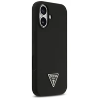 Guess Silikona Trīsstūra Logotips Magnētiskais viedtālruņa apvalks iPhone 17 - melns