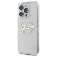 Guess IML Heart viedtālruņa apvalks iPhone 16 Pro - caurspīdīgs