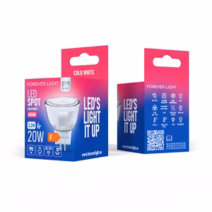 Forever Light LED Bulb G4 MR11 38° 2.2W 195lm 6000K 12V stikls class F