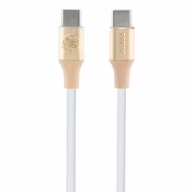 Guess Ebossed Logo USB-C / USB-C kabelis 1,5 m ar ātru uzlādi - zelta krāsā