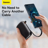 Baseus portatīvais lādētājs 20000mAh Qpow Pro - USB + Type C - PD 22,5W ar Type C kabeli (PPQD060301) melna