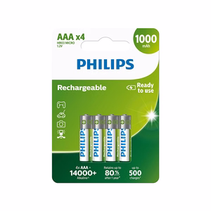 PHILIPS аккумулятор AAA NiMH 1000mAh набор 4шт.