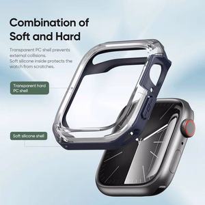 DUX DUCIS apvalks TAMO Apple Watch 10 sērijai 46 mm caurspīdīgs ar tumši zilu