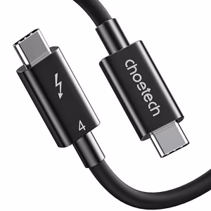 Cable Choetech Thunderbolt 4, USB-C to USB-C, 40Gbps, 100W, 20V/5A, 8K/60Hz, 0.8m
