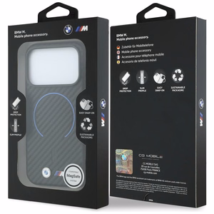 BMW M Carbon Printed Ring MagSafe maciņš iPhone 17 Pro Max / 18 Pro Max, melns