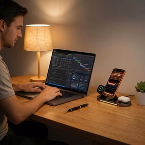 Tech-Protect A51 MagSafe 3-in-1 25W QI2.2 bezvadu lādētājs - melns