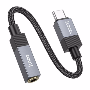Adapteris AUX USB C (tēviņš) uz Jack 3,5 mm (mātīte) Hoco UPA32C melns