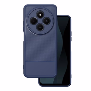 Simple Carbon viedtālruņa apvalks Xiaomi Redmi 14C 4G/ 14C 5G / Redmi A4 / POCO C75 zils