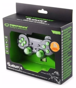 Esperanza EGG108G Gaming Controller Black, Green USB 2.0 Gamepad Analogue / Digital PC, Playstation 3