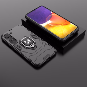 Wozinsky Ring Armor viedtālruņa apvalks Samsung Galaxy S23 bruņu apvalks ar magnētisku turētāju un gredzenu melns
