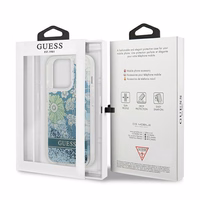 Guess GUHCP13LLFLSN iPhone 13 Pro / 13 6.1" zaļš/zaļš cietais apvalks ziedu šķidrs spīdums