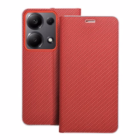 LUNA Book Carbon viedtālruņa apvalks XIAOMI Redmi Note 13 Pro 4G / POCO M6 Pro 4G sarkans
