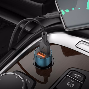 Auto lādētājs Borofone BZ19B 2xUSB-A QC3.0 36W melns