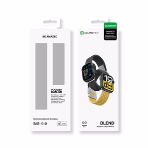 Set of 2 AmazingThing Blend Band for Apple Watch 45/46/49mm - Yellow-Black/Black
