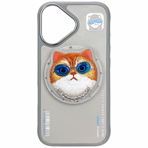 AmazingThing Nimmy Glasses Cool Cat MagSafe apvalks viedtālrunim iPhone 16 – pelēks