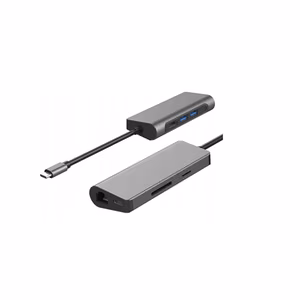 Gigabyte USB-C 7-in-1 – docking station with 1× HDMI, RJ45, SD/microSD, USB 3.0-A, USB-C and 3.5 mm ports, 24-month warranty