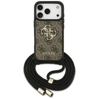 Guess 4G Big Logo Cord Stap soma pāri plecam viedtālrunim iPhone 17 Pro - brūns