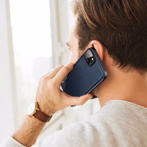 Dux Ducis Fino viedtālruņa apvalks iPhone 14 Plus zils neilona