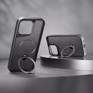 Etteri Matēts Magnētiskais gredzens viedtālruņa apvalks iPhone 12 / 12 Pro 6,1" melns