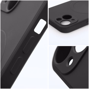 Silikona Mag Cover maciņš modelim iPhone 17 Pro Max / 18 Pro Max, saderīgs ar MagSafe ar lielu kameras izgriezumu – melns