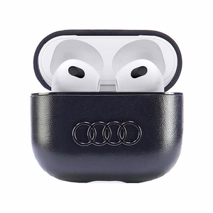 Audi ādas vāciņš ar lielu logotipu AirPods 3 - melns