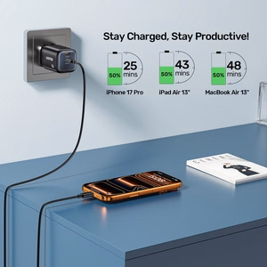 Unitek GaN tīkla lādētājs 45W 2x USB-C PD 3.0 QC