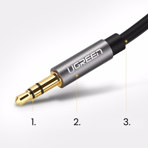 Ugreen AV119 10733 audio kabelis mini jack 3.5mm / mini jack 3.5mm 1m melns