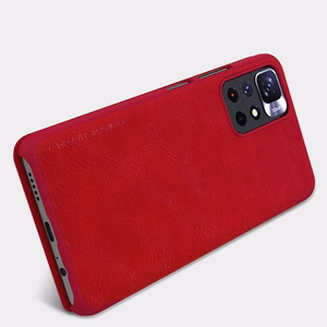 Nillkin Qin vāciņš Xiaomi Redmi Note 11T 5G / Note 11S 5G / Note 11 5G (Ķīna) / Poco M4 Pro 5G kameras vāks vāciņš atverams vāciņš brūns