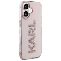 Karl Lagerfeld IML Rhinestones Logo viedtālruņa apvalks iPhone 16 - rozā
