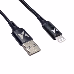 USB kabelis Wozinsky WUC-L2B melns Lightning 200cm