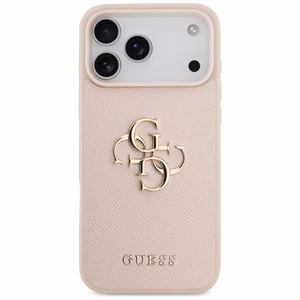 Guess Graudains Liels 4G un Klasiskais Logotips viedtālruņa apvalks iPhone 17 Pro Max - rozā